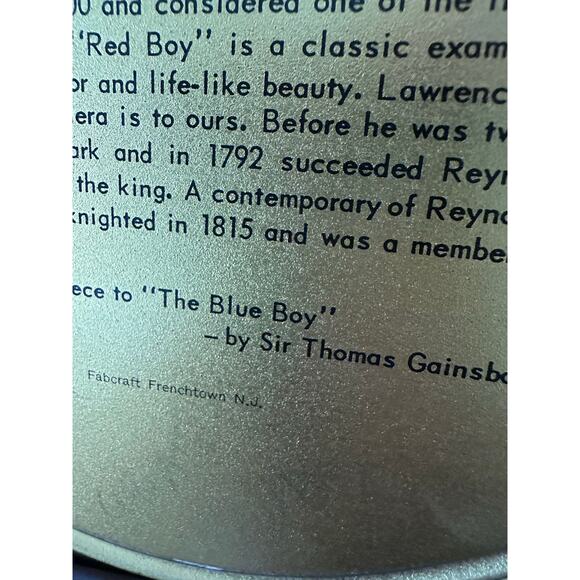 Vintage Metal Tray Portrait Plates Victorian 8"red boy blue boy fabcraft hanging - Picture 12 of 14